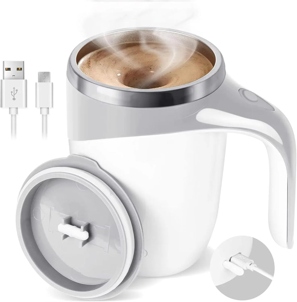 304 Stainless Steel Self Stirring Magnetic Mug Portable Electric Blender Rechargeable Coffee Milk Tea Mixer for Travel Office