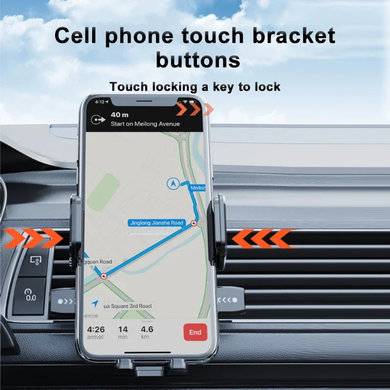 BLALION Car Phone Holder Stand Dashboard Mount 360° Rotatable Gravity Smartphone Holder with Extension Rod Bracket GPS Support