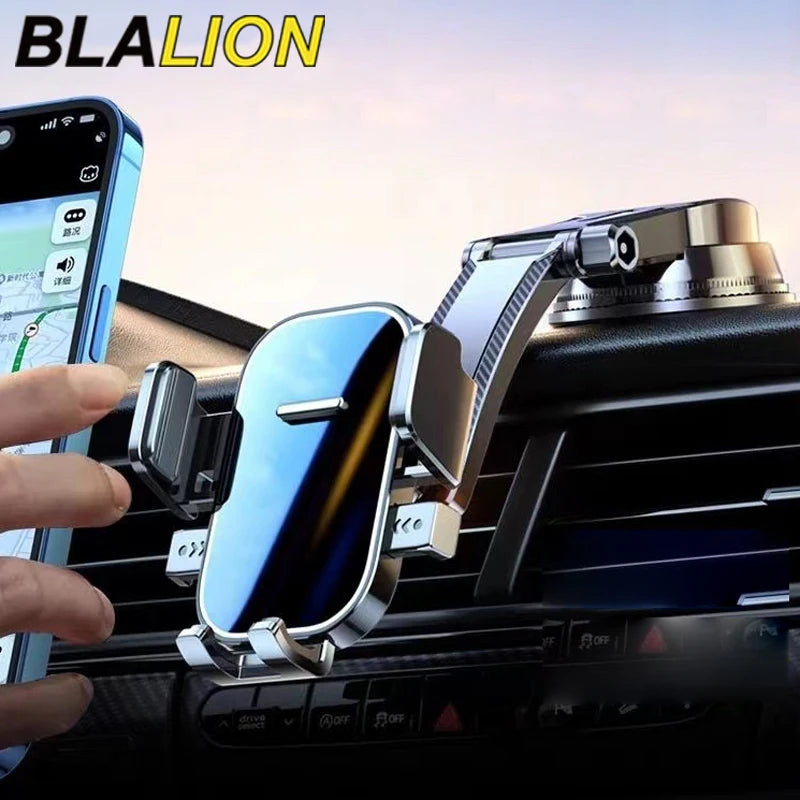 BLALION Car Phone Holder Stand Dashboard Mount 360° Rotatable Gravity Smartphone Holder with Extension Rod Bracket GPS Support