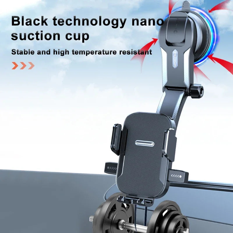 BLALION Car Phone Holder Stand Dashboard Mount 360° Rotatable Gravity Smartphone Holder with Extension Rod Bracket GPS Support