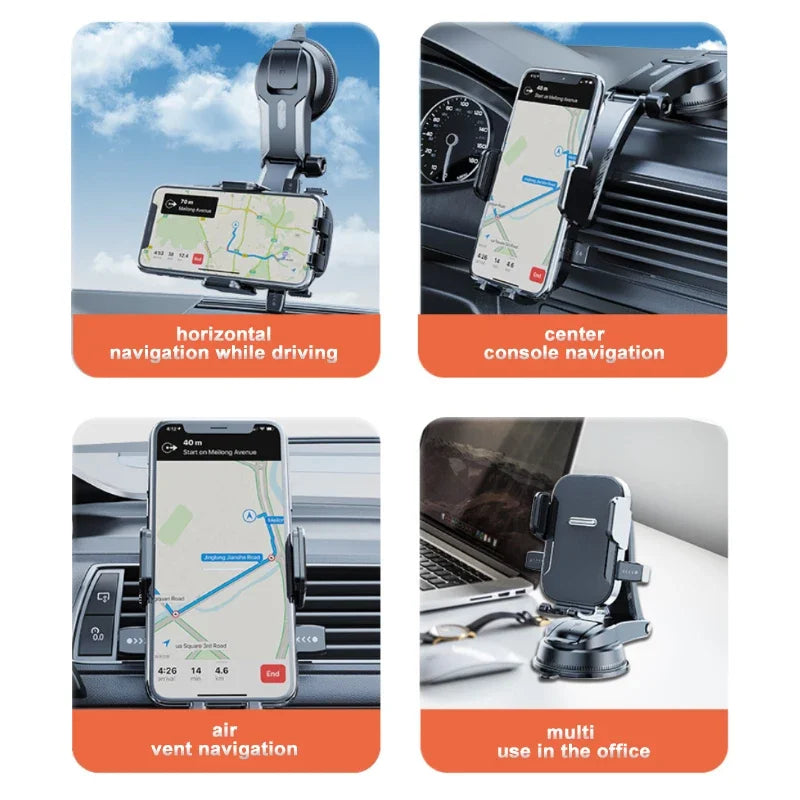 BLALION Car Phone Holder Stand Dashboard Mount 360° Rotatable Gravity Smartphone Holder with Extension Rod Bracket GPS Support
